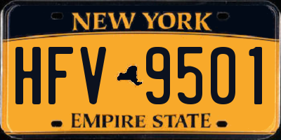 NY license plate HFV9501
