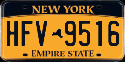 NY license plate HFV9516