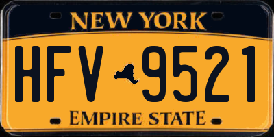 NY license plate HFV9521