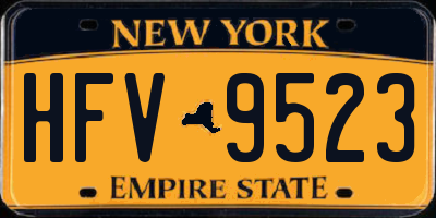 NY license plate HFV9523