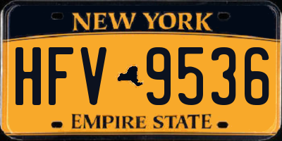 NY license plate HFV9536