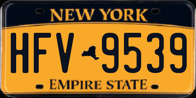 NY license plate HFV9539