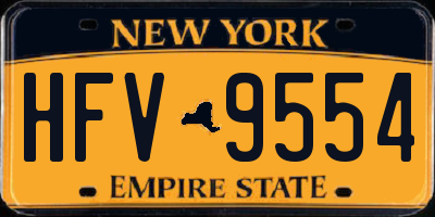 NY license plate HFV9554