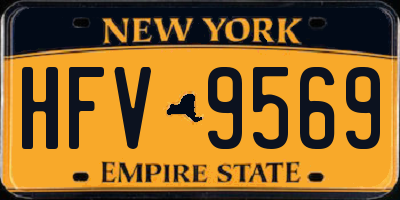 NY license plate HFV9569