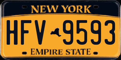 NY license plate HFV9593