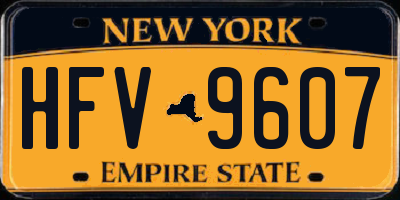 NY license plate HFV9607