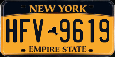 NY license plate HFV9619