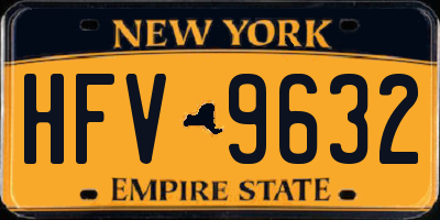 NY license plate HFV9632