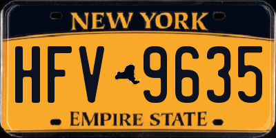 NY license plate HFV9635