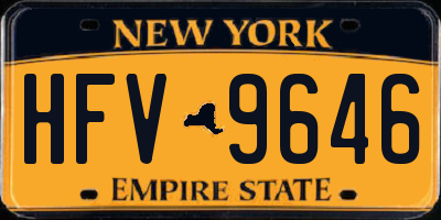 NY license plate HFV9646