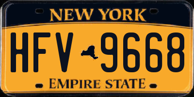 NY license plate HFV9668