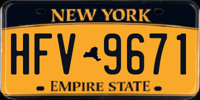 NY license plate HFV9671
