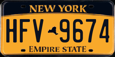 NY license plate HFV9674
