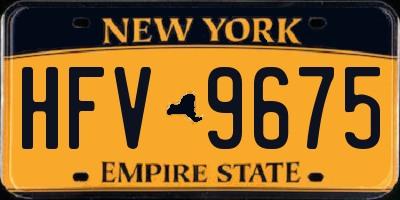 NY license plate HFV9675