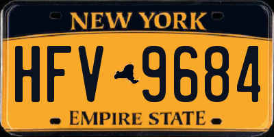 NY license plate HFV9684