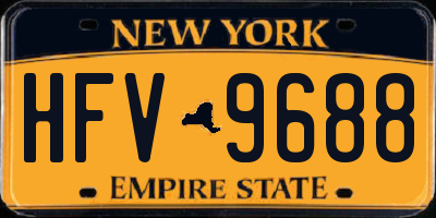 NY license plate HFV9688