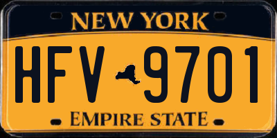 NY license plate HFV9701