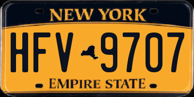 NY license plate HFV9707