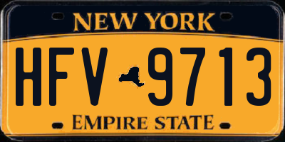 NY license plate HFV9713