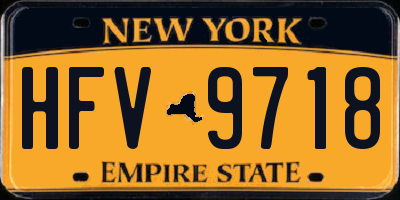 NY license plate HFV9718
