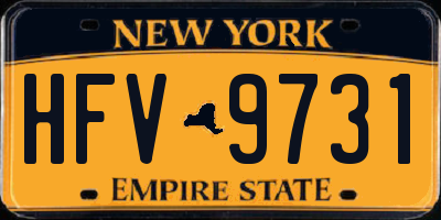 NY license plate HFV9731