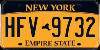 NY license plate HFV9732