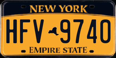NY license plate HFV9740