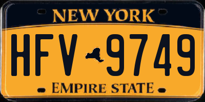NY license plate HFV9749