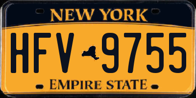 NY license plate HFV9755