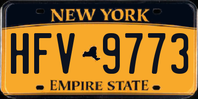 NY license plate HFV9773
