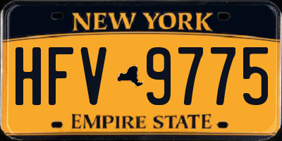NY license plate HFV9775
