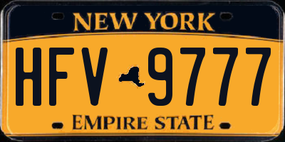 NY license plate HFV9777