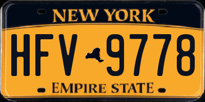 NY license plate HFV9778