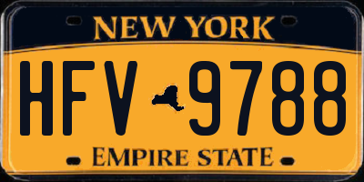 NY license plate HFV9788
