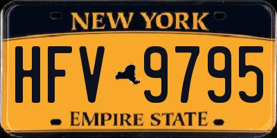NY license plate HFV9795