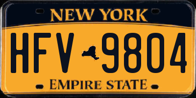 NY license plate HFV9804