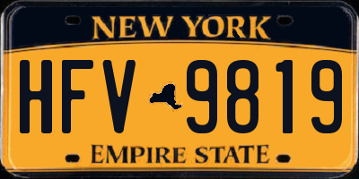 NY license plate HFV9819