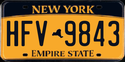 NY license plate HFV9843