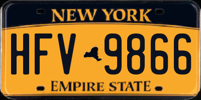 NY license plate HFV9866