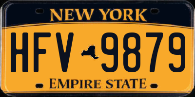 NY license plate HFV9879