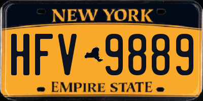 NY license plate HFV9889