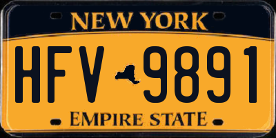 NY license plate HFV9891
