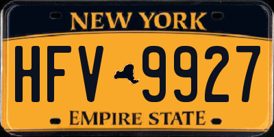 NY license plate HFV9927