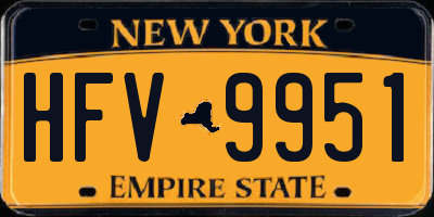 NY license plate HFV9951