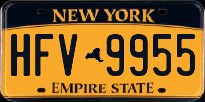 NY license plate HFV9955