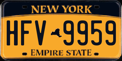 NY license plate HFV9959