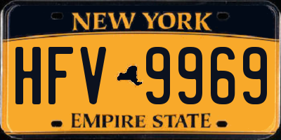 NY license plate HFV9969