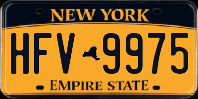 NY license plate HFV9975