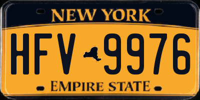 NY license plate HFV9976