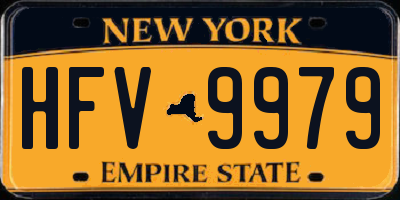 NY license plate HFV9979